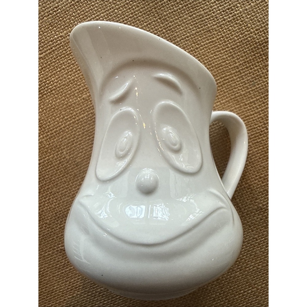 Faces Collection White Creamer Pitcher Frowning